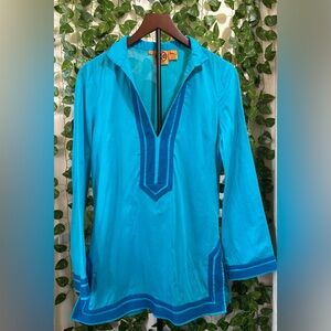 Tory Burch Turquoise V-Neck Tunic